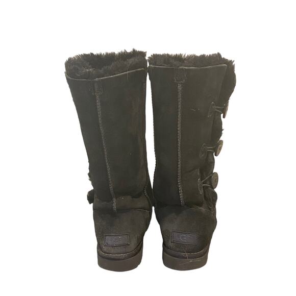 Ugg Bailey Triplet Button Black Sherpa Boots 8 - Picture 4 of 8